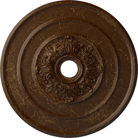 Ekena Millwork Traditional with Acanthus Leaves Ceiling Medallion, 26"OD x 3 1/8"ID x 1 1/2"P, Root Beer Crackle CM26TARBC